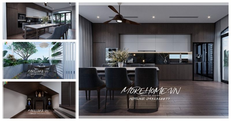 Với không gian phòng bếp bộ bàn 6 ghế đơn giản hiện đại đem lại sự thoải mái cho người sử dụng và mang thẩm mỹ cao 